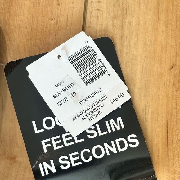 NWT Trimshaper Tankini V-Neck Top Black/White Size 10 - Picture 9 of 12